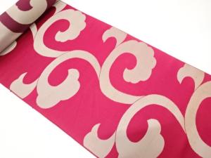 アンティーク　唐草模様織り出し　八寸帯地反物